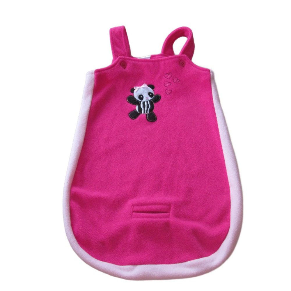 Okie Dokie Fleece Bunting Snowsuit Infant Girls 3-6M Pink Adjustable Straps Bear